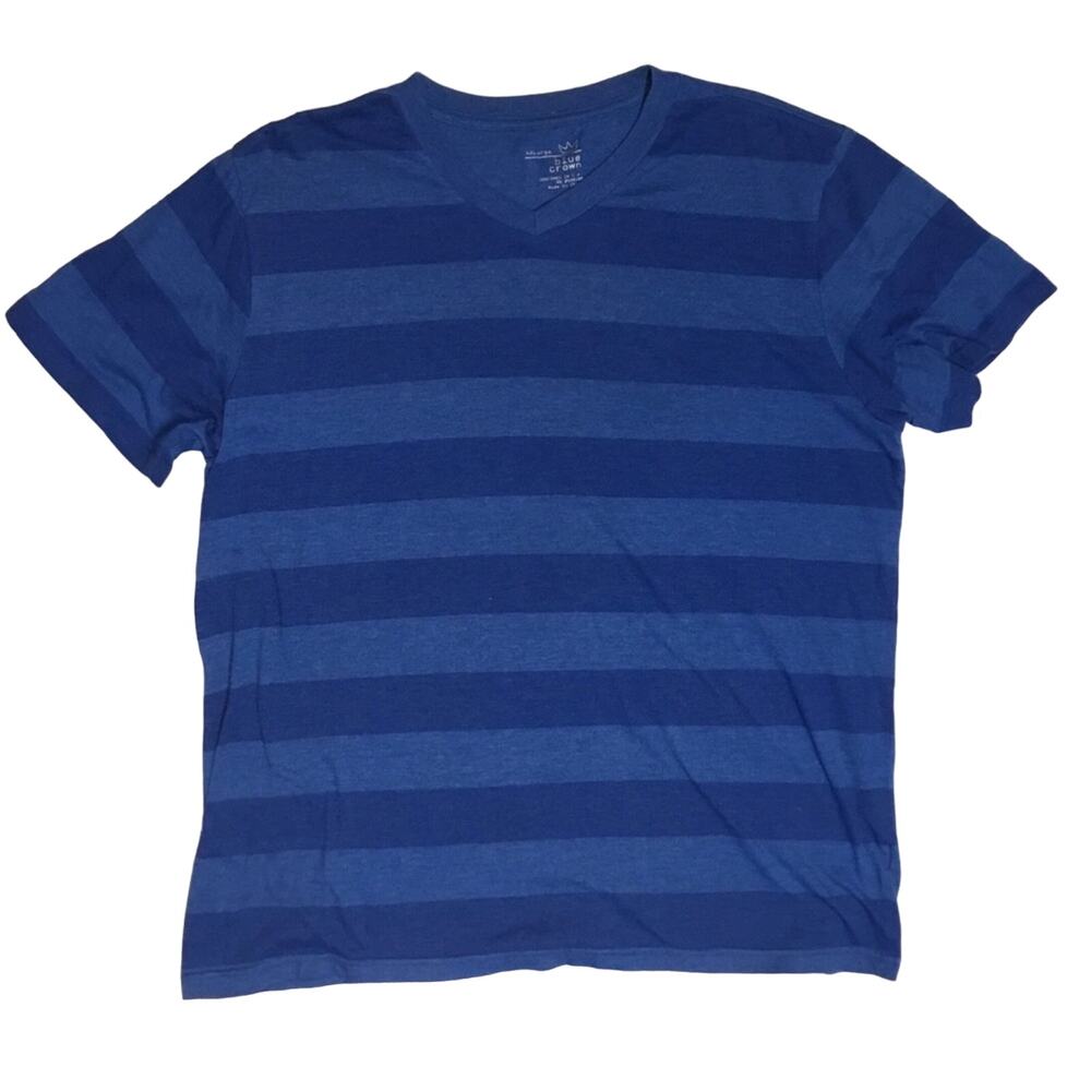Blue Crown Blue Striped V-NECK T-Shirt